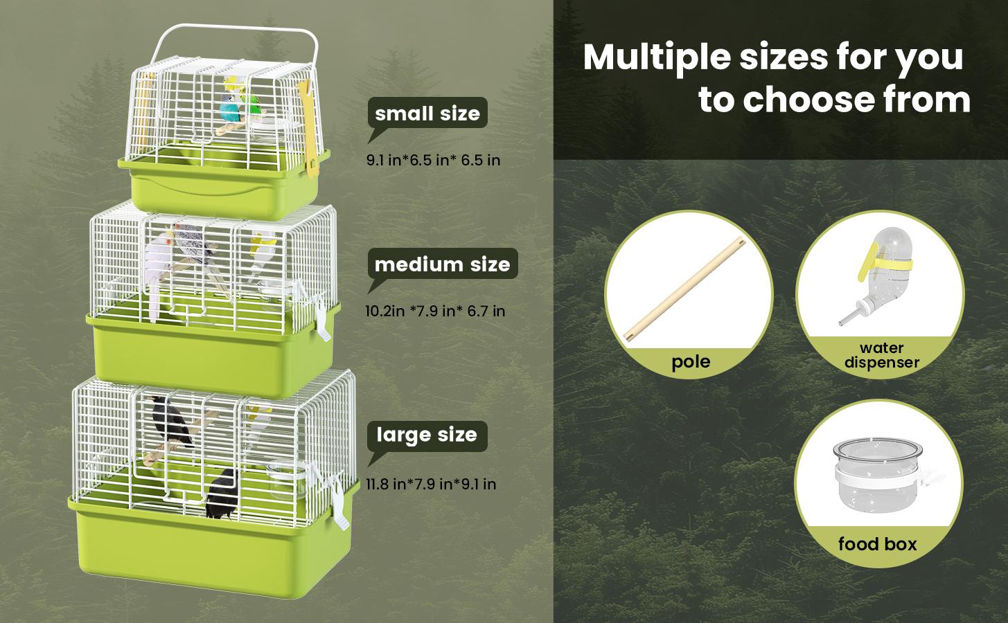Small Bird cage,Travel Cage for Birds and Small Animals, Parakeet cage,Bird Carrier Travel cage,Bird Travel cage, jaulas para pájaros,Green