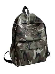 Camouflage Embroidered Backpack, Large Capacity Student Bag, Functional Outdoor Hiking Pack, Military Camo Casual Bag