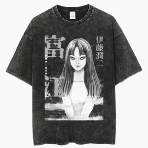 "DISTRESSED" - Tomie Kawakami - Junji Ito Anime Vintage \ Acid Washed T-Shirt 1WZ