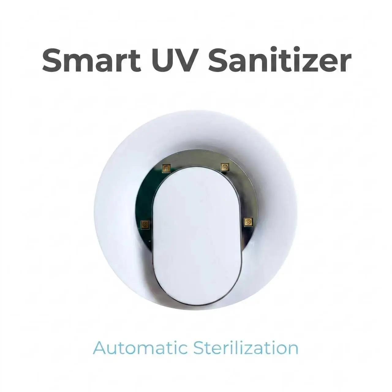 Portable Stick-On UV Sanitizer with Smart Sensor - Automatic Sterilization After Lid Closure, Chemical Cleaner Alternative, Lid-Safe for Bathroom Use