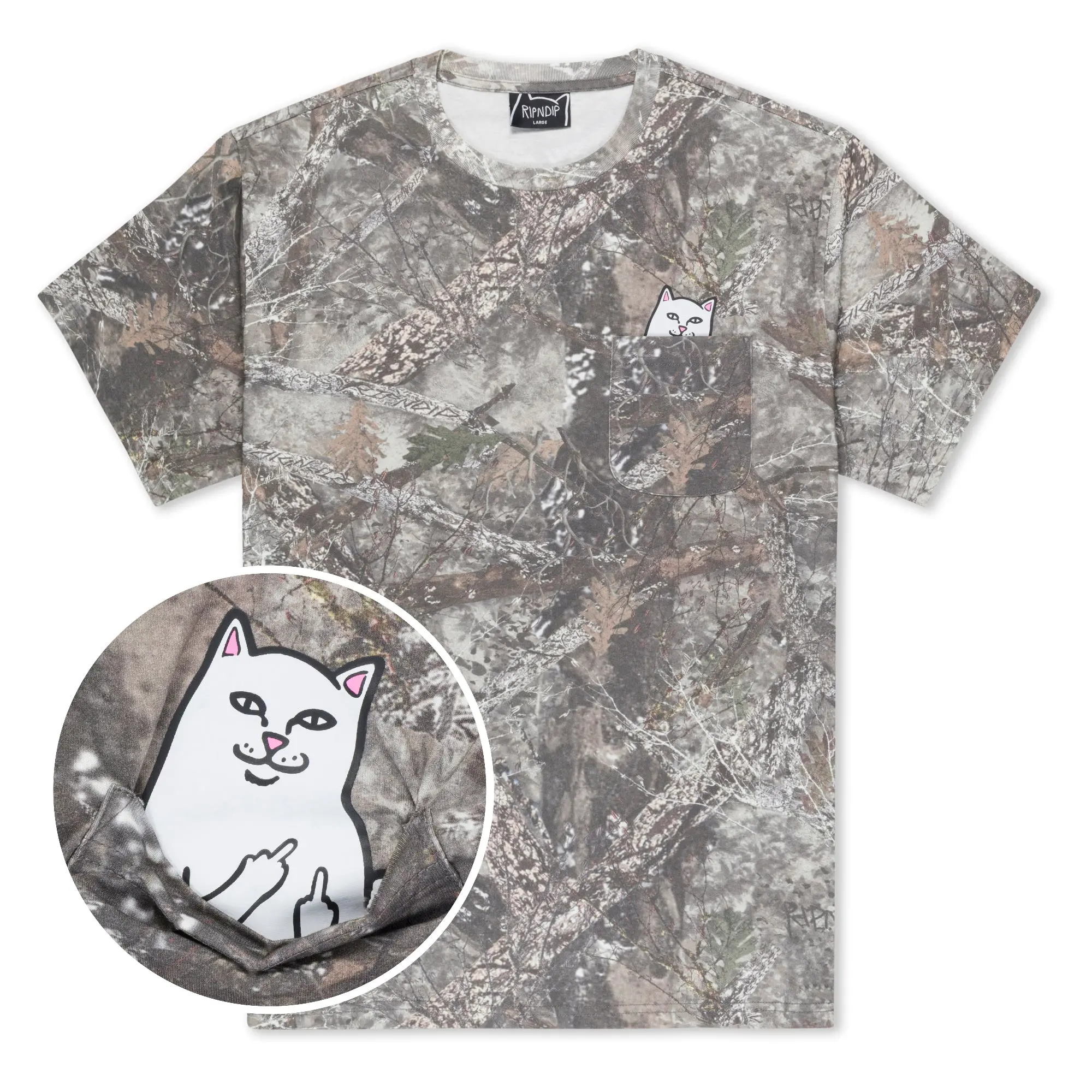 Women's Lord Nermal Pocket T-Shirt - Camo Detail Top, Women's Clothes, Nerm Tree Camo Tshirt