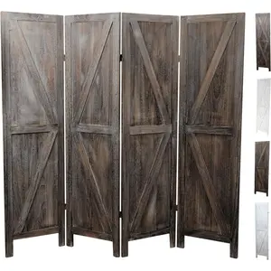 Premium Home Room Divider: Room dividers and Folding Privacy Screens, Privacy Screen, Partition Wall dividers for Rooms, Room Separator, Temporary Wall, Folding Screen, Rustic Barnwood (Barnwood)