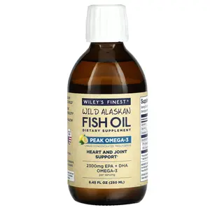 Wiley's Finest Wild Alaskan Fish Oil, Peak Omega-3, Natural Lemon, 8.45 fl oz (250 ml)