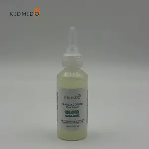 KIDMIDO-Magical Liquid Slime Activator ，2 Pack Set, 2x2 Fl Oz -One Transparent and One Glow in the dark，Gift，DIY&Craft