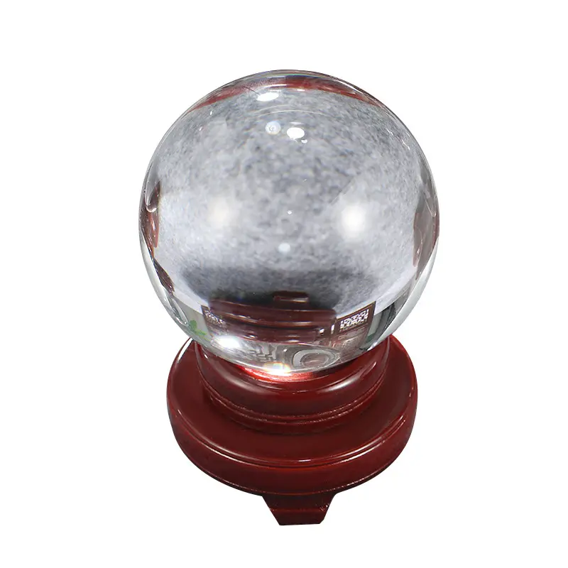 Transparent crystal ball, clear home desktop decoration, crystal ornament, exquisite crystal craft for living room or office desk，10cm