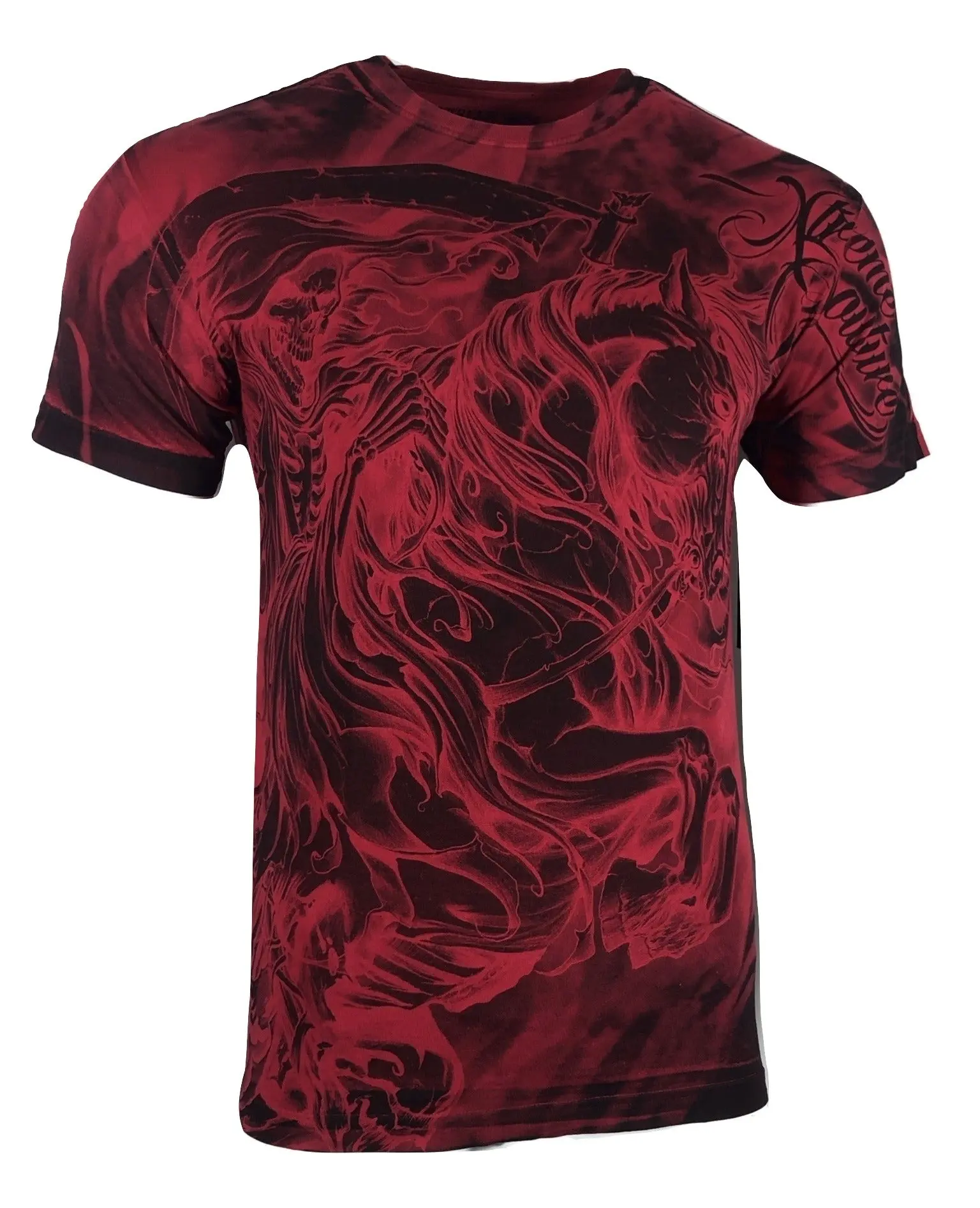 XTREME COUTURE by AFFLICTION Men's Casual Lightweight Pull-On Crewneck Cotton T-Shirt - Pale Horse, Streetwear, Alt Biker MMA Top