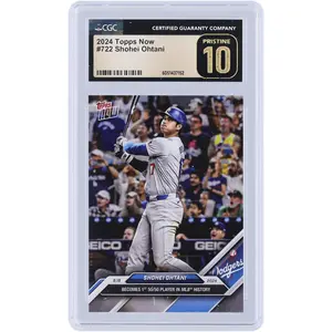 Shohei Ohtani Los Angeles Dodgers 2024 Topps Now Becomes 1st 50/50 Player In MLB History #722 CGC Authenticated Pristine 10 Card - Fanatics Authentic Certified