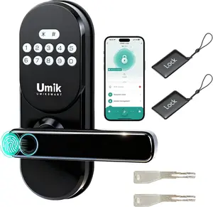 Smart Fingerprint Lock, handle lock , Keyless Electronic Door Lock with Tuya App, Auto-Lock, homesecurity，Handle Lock,Easy Installation Suitable for Home,Front ,Bedroom, Apartments, Garage, Office