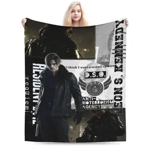 Relax Residents Evils 9 Requiem Blanket Merch Sofa Decorative Games Throw Blanket Lightweight  for Bedroom A versatile and stylish blanket that can be used for cheering and also make a great gift for fellow fans.
