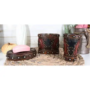 Western Star Cowboy Country Bootcut Cup Soap Dish And Toothbrush Holder Set