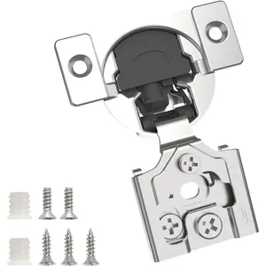 50 Pack 5/8" Overlay 3D Soft Close Concealed Hinge for Face Frame Door, Smooth Slow Self Closing Hinges, Satin Nickel, Hidden 105° Open Angle Stainless Steel Hinge for Kitchen Cabinet Door