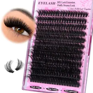 240pcs False Eyelash Clusters, 60D DIY Individual Lashes, D Curl 14-20mm Soft, Lightweight Volume Can DIY Cat Eye Fluffy And Natural Eye Segmented Cluster Eyelash Extensions, Suitable For Travel, Daily Wear (Beginner Friendly), Parties, Holiday