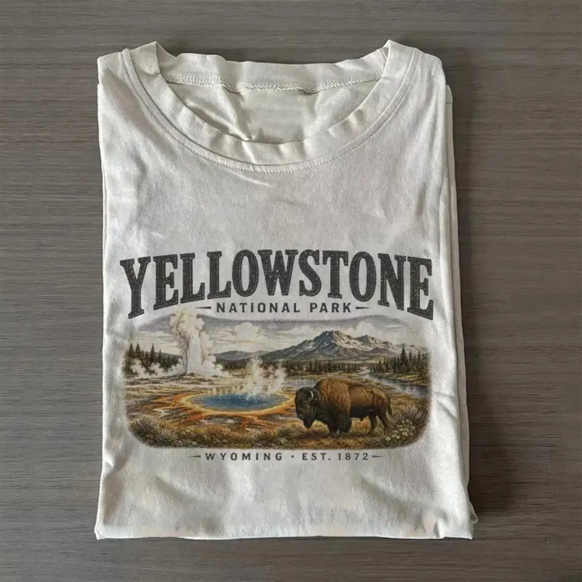 Comfort Colors Yellowstone National Park Shirt, Vintage Wyoming Graphic Tee, Retro Bison Geyser T-Shirt, Outdoor Adventure Shirt, National Park Lover Gift