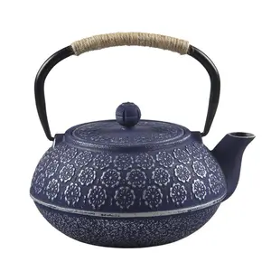 Cast Iron Teapot for Stovetop Safe Coated with Enameled Interior,Japanese Tea Kettle with Stainless Steel Infuser for Loose Tea(33.8oz/1000ml)
