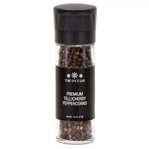 THE SPICE LAB: Premium Tellicherry Peppercorns with Ceramic Grinder (51 g)
