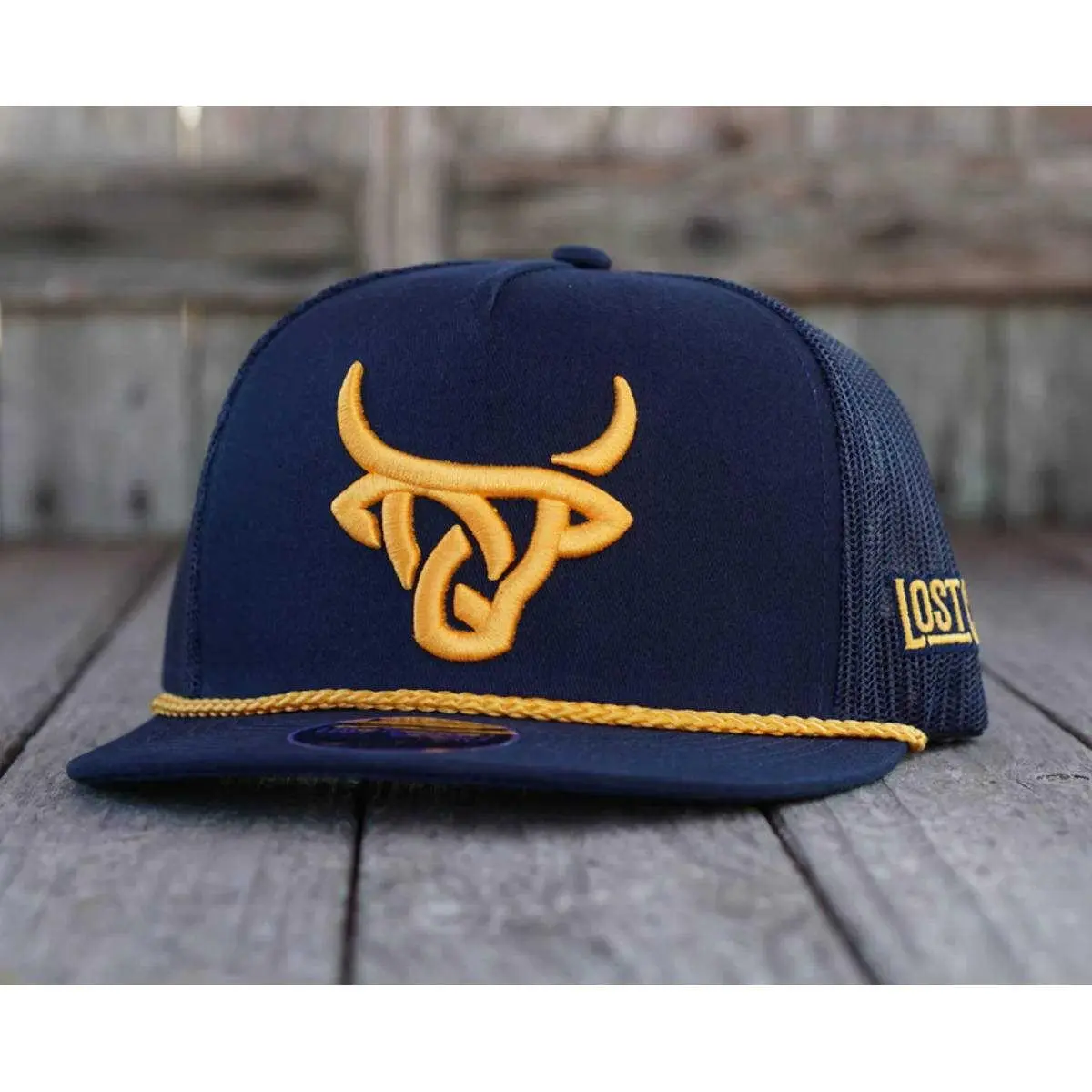 Lost Calf Unisex Rope Flat Navy Mesh Back Snapback Hats