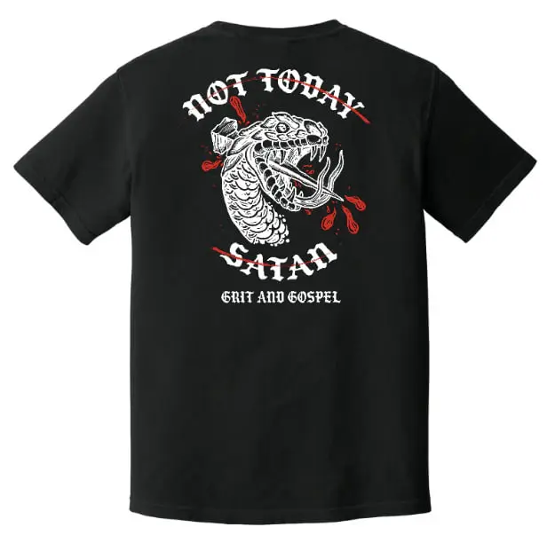 Comfort Colors "Not Today Satan" Tee: Crushing the Serpent – Bold Christian Streetwear