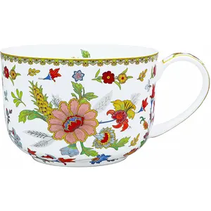 25 Ounce   Soup Bowls with Handles Large Soup Mug for Coffee Cereal Oatmeal Latte Flora Soup Bowl   Soup Cup Microwave Safe (Red 2)