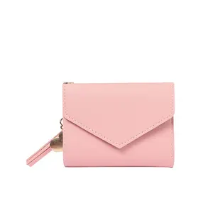 Women's Trifold Wallet with Tassel, Faux Leather Card Holder with ID Window