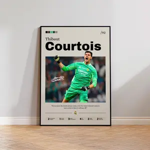 Thibaut Courtois Poster Print, Courtois Real Madrid Soccer Wall Decor, Football Star Artwork, Soccer Fan Gift, Sports Wall Art 45768 257