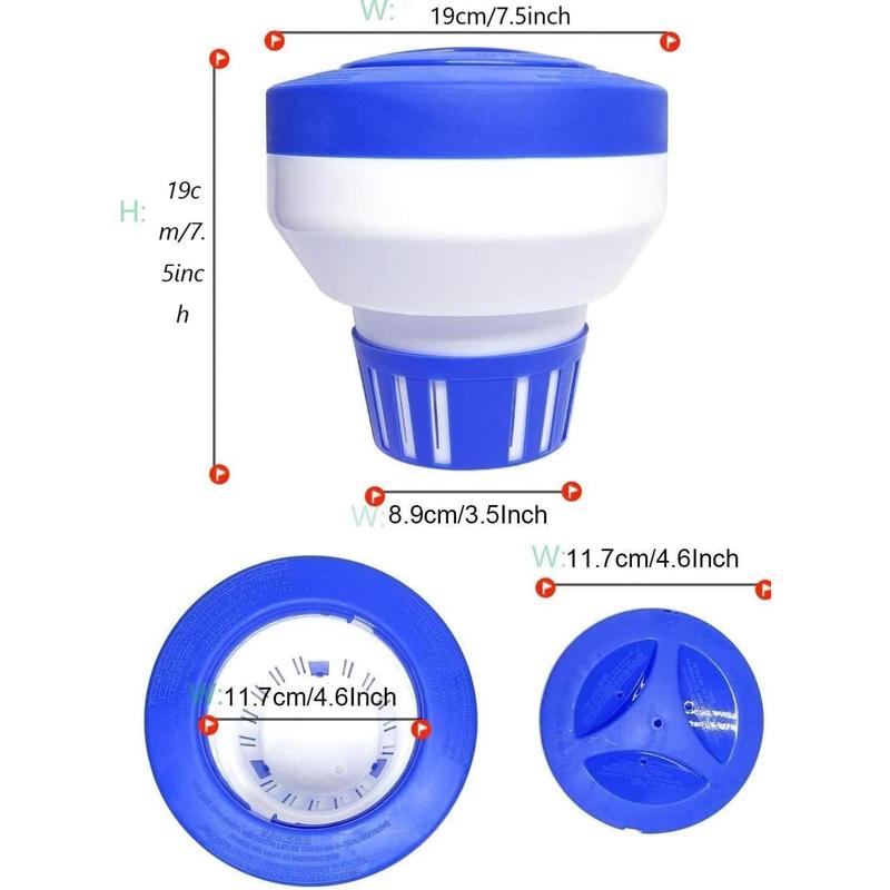 Pool Chlorine Floater, 7.5" Large Floating Chlorine Dispenser, Optimal Pool with Adjustable Release for Indoor & Outdoor Swimming Pool Hot Tub