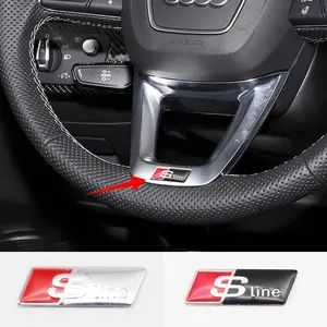 Aluminum Alloy Car Steering Wheel Emblem Badge, Fits Audi Sline Logo A3 A4 A5 A6 A7 A8 Q3 Q5 Rs3 Rs4 Rs5 Rs6 S3 S4 S5
