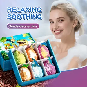 6Pcs Dino Egg Bath Bomb Set Deep Clean Skin Care Long Lasting Scent