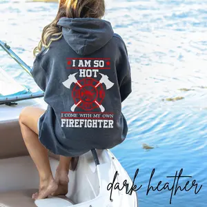 Firefighter Wife Hoodie, Walk The Line Sweatshirt, Fire Flag, Fireman Girlfriend, Fire Wife Gift, Fire Department Shirt, Fireman Sweater