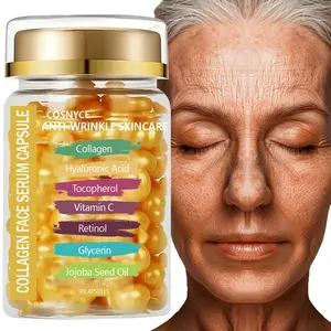 Cosnyce Retinol Collagen Hyaluronic Acid Jojoba Capsule Cream Anti-Wrinkle Skincare, 90 Pieces, Face Moisturizer Moisturizing Hydrating for Wrinkle Reduction & Skin Firming