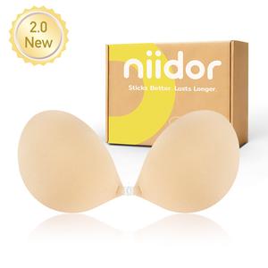 Niidor 2.0 New Fabric Bra Strapless Sticky Invisible Bra with Front Closure Sticky Invisible Push up Bra Reusable, Gift for bridal accessories,womenswear,lady underswear,girls accessories, sticky bra push, sticky inserts, push sticky pads, Outdoorfun