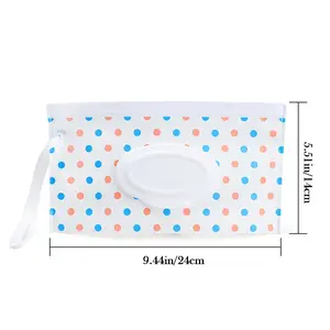 EVA Baby Wet Wipe Pouch Cute Snap-Strap Refillable Wet Wipes Bag Flip Cover Tissue Box Outdoor Useful Baby Stroller Accessory