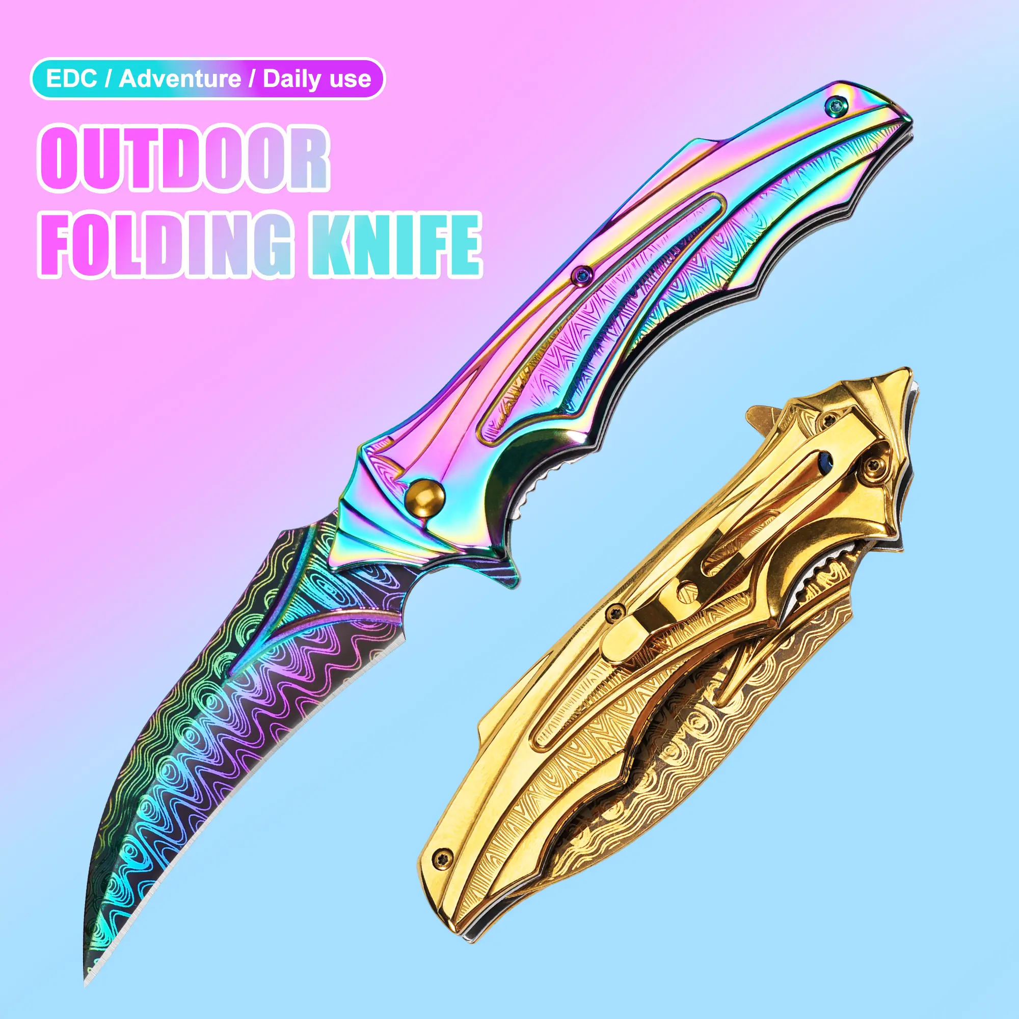 High-quality all-steel folding knife for men—tactical EDC multi-tool with quick opening/closing function and a deep-locking clip. Ideal for outdoor use, including camping, hiking, exploration, DIY projects, everyday use, fishing, and hunting.