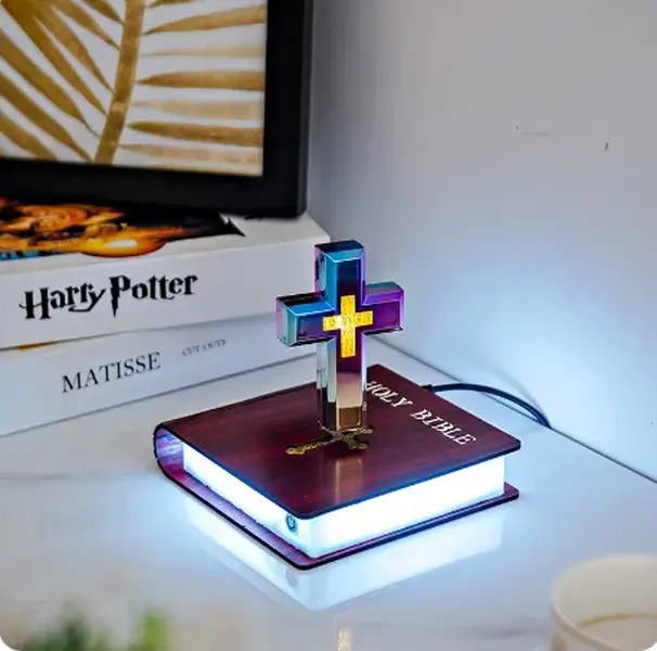 Magnetic Levitating Starry Sky Cross Ornament