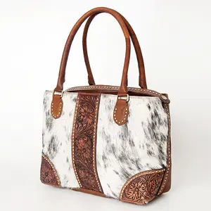 American Darling Tote Hand Tooled Hair on Genuine Leather Western Women Bag Handbag Purse | Travel Bags College Casual