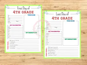 First and Last Day of School Interview Sheets - All About Me-Preschool thru 12th Grade included!