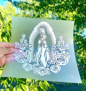 Virgin Mary With Roses Vinyl Decal Sticker