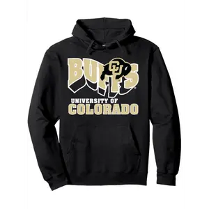 Autumn and Winter DIY Men's University of Colorado Buffalo Retro Shining Black Hoodie - Fun Casual Round Neck Multipurpose Halloween and Christmas Gifts