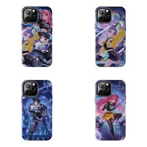 K-Pop Demon Hunters Girls Phone Case for iPhone 17-7 Pro Max Plus & Samsung Galaxy S26-S21 Ultra Plus - Rumi Mira Zoey Neon Pentagram Gothic Cover unisex
