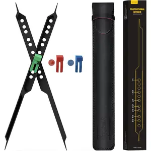 Proportional Divider Artist Drawing Tool, 10" Scale Divider for Artists, Drawing Students, Architects, Designers with Protective Leather Sleeve, Pantograph Drawing Tool - Art Supplies & Drafting Tools