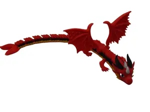 3D Printed Red Dragon with black accents