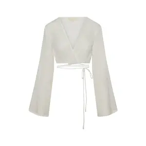 Azores Top - Ivory Crinkle Linen