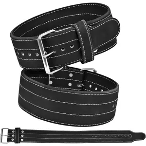 Single Prong Powerlifting Belt for Men & Women-Premium Leather 4”Wide 10mm Thick Weightlifting Belt for Back Support & Stability-Adjustable Gym Belt for Squats, Deadlifts & Heavy Lifts