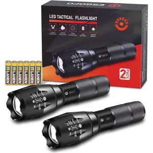 LED Flashlights 2 Pack Bright  EDC Handheld Flash Lights, High Lumens Pocket Linterna, 5 Modes, , for    Camping