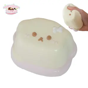[WenQing Taba Squishy] Puppy Sweetheart Pie - Handmade Taba Squishy/Squishy Toy, All Silicone Reborn Squishy, ​​​​​​Fidget Toy, 200g, Taba Squishy, ​​​​​​Perfect Gift for Boys and Girls