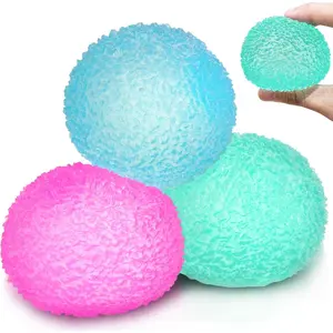 3Pc Big Soft Sensory Stress Balls, Textured Memory Gel Soft Fidget Toys, Large Sensory Soft Fidget Toy for Kids/Adults, Anxiety Relief Squeeze Ball for Autism/ADHD, Party Favors Gifts (Random Color)