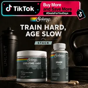 Solaray Train Hard, Age Slow Bundle — Creatine + MBP + NMN Performance Stack — UNLIMIT