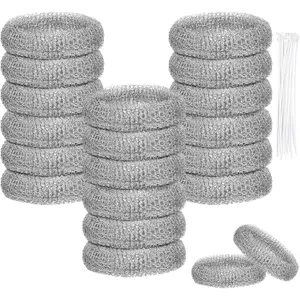 Lint  for Washing Machine Hose, 20 count Stainless Steel Lint Snare , Laundry Mesh Washer Hose Filter, Washer Drain Lint Catcher with 20 count  Ties