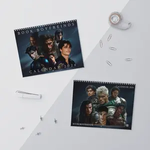 2026 Book Boyfriends Art Yearly Wall Calendar Monthly, Fantasy Book Boyfriends 2026 Wall Calendar, 2026 Calendar Romance Book Must Have, Best Gift For Booklover