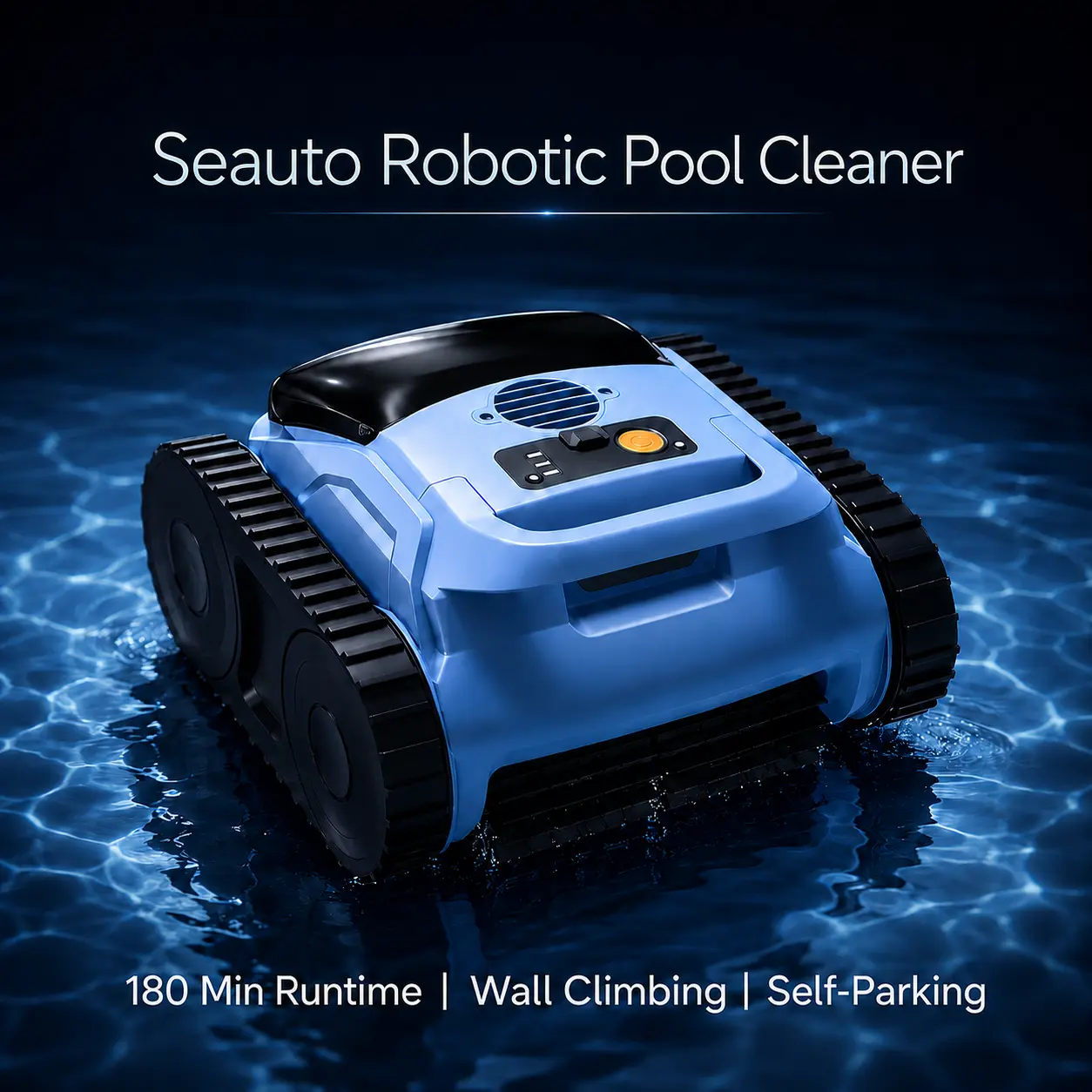 Seauto Robotic Pool Cleaner, 180-Min Runtime Automatic Cordless Pool Vacuum with Wall Climbing, Self-Parking & Replaceable Battery, for Above-Ground & Inground Pools up to 2000 Sq. Ft. [Convenient, Affordable, Great Value] #DealsForYouDays #summerwins