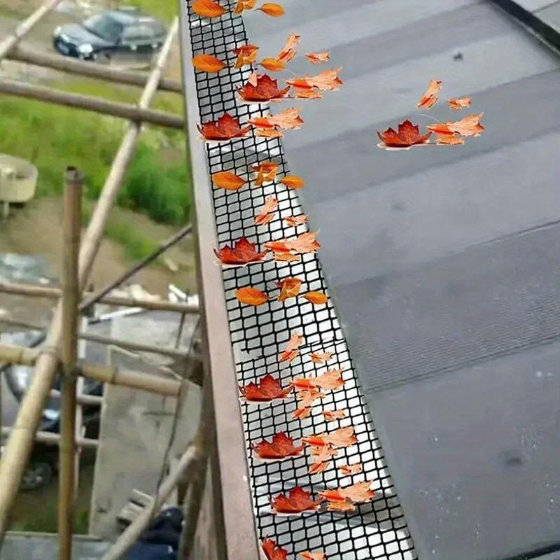 Expandable, Easy-Install Gutter Guard Mesh - 15.01x600.0cm, UV-Resistant Plastic, Bird & Leaf Proof, Includes Hooks for Secure Attachment